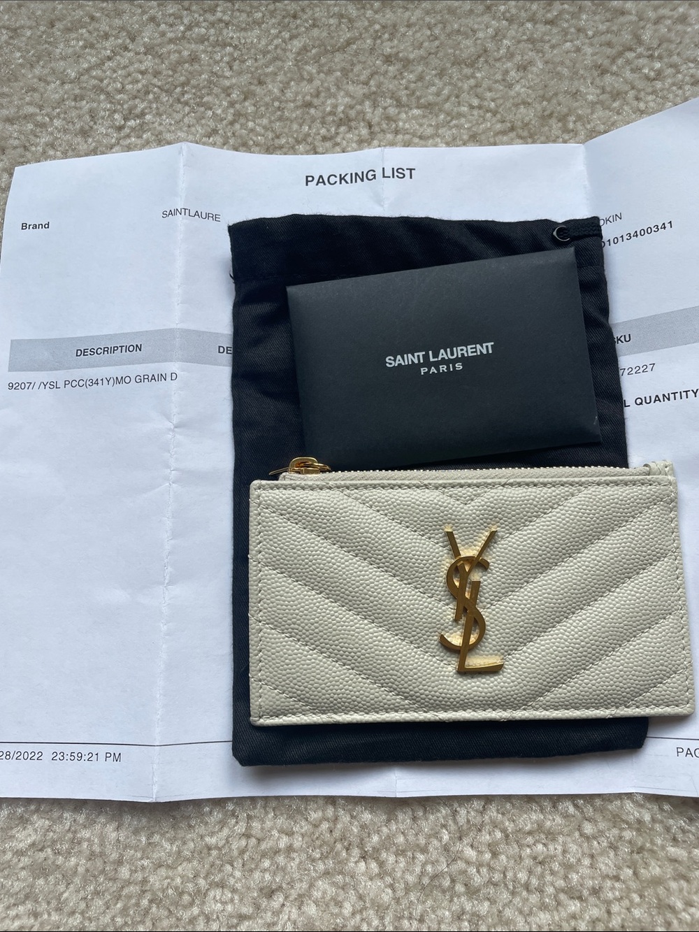 CASSANDRE MATELASSÉ FRAGMENTS CARD CASE IN GRAIN DE POUDRE LEATHER - Picture 4 of 8